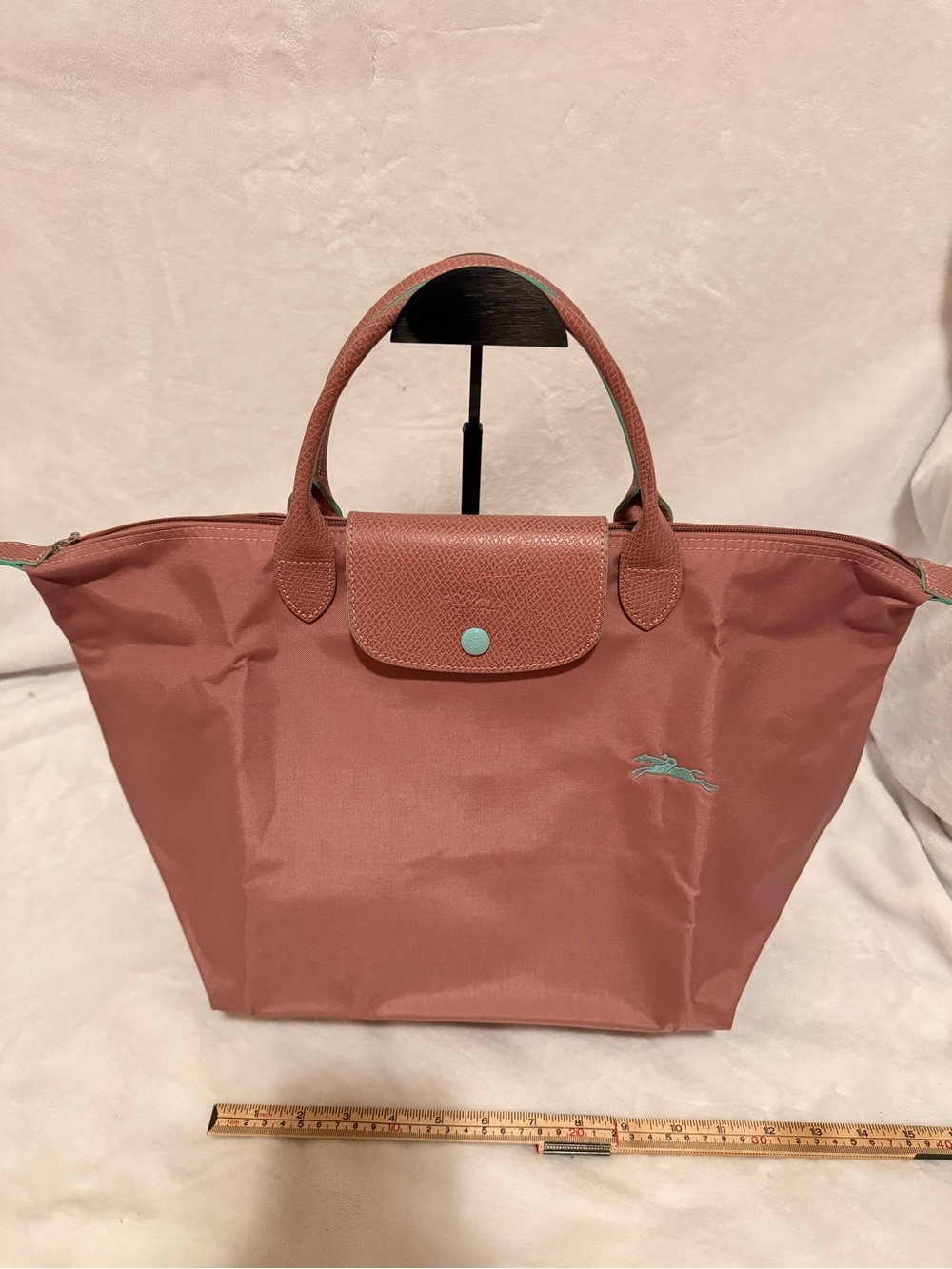 Longchamp Le Pliage Club Medium Short Handle Tote - Antique Pink / Mint